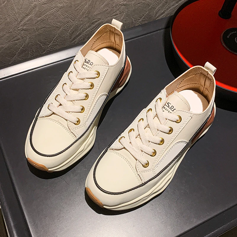 

Fashionable and Comfortable Breathable Shoes 2022 Autumn New Womens Casual Shoes Thick Bottom Heightened Shallow Female Shoes 40