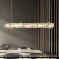 dining room modern led dimmable pendant lights luxury k9 cristals chrome gold metal hanging lamp led suspend lamp deco fixtures