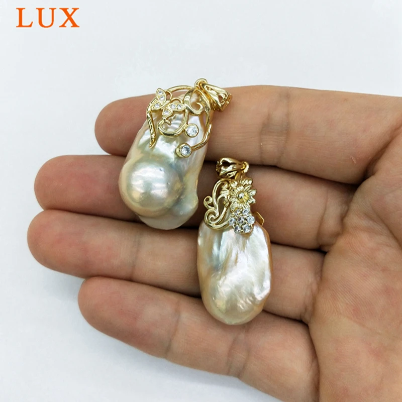 Женское Ожерелье с крупным жемчужным огненным шариком подвеска большим