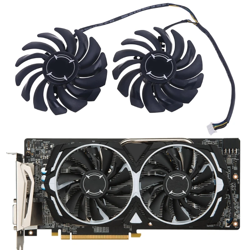 

1 Pair 87mm PLD09210B12HH 4 Pin Graphics Video Card Cooling Fan for MSI RX 470 480 570 580 Armor Cooler Fan