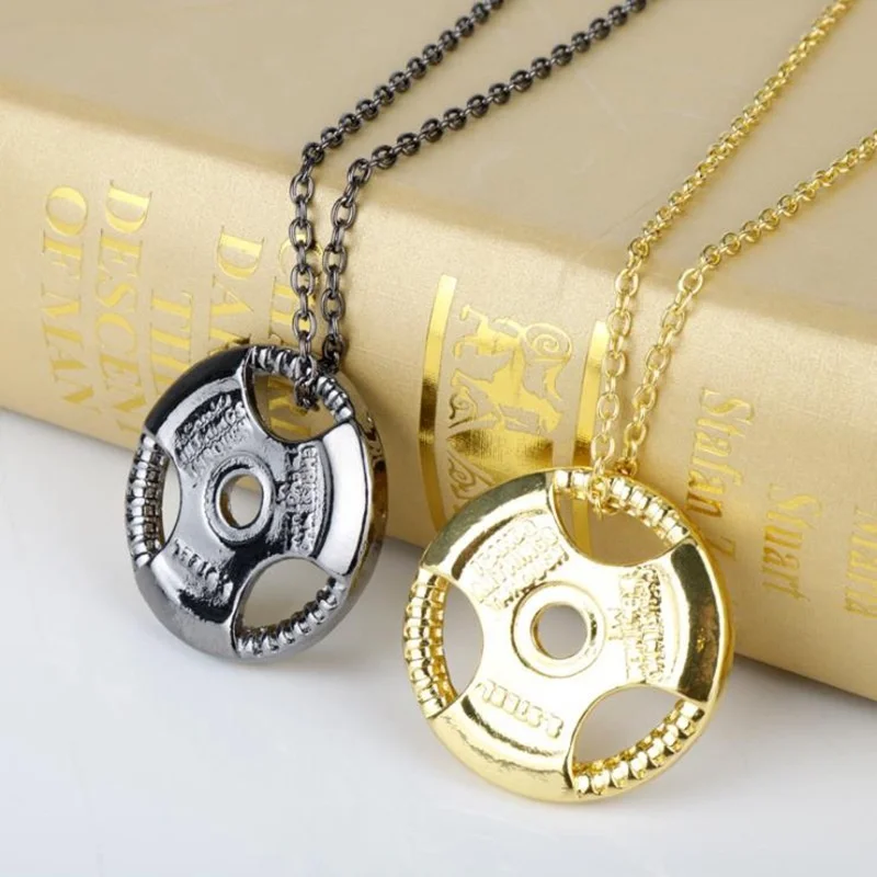 

New Trendy Creative Explosion Fitness Dumbbell Men's Pendant Necklace Fashion Trend Niche Men's Necklace Pendant Gift