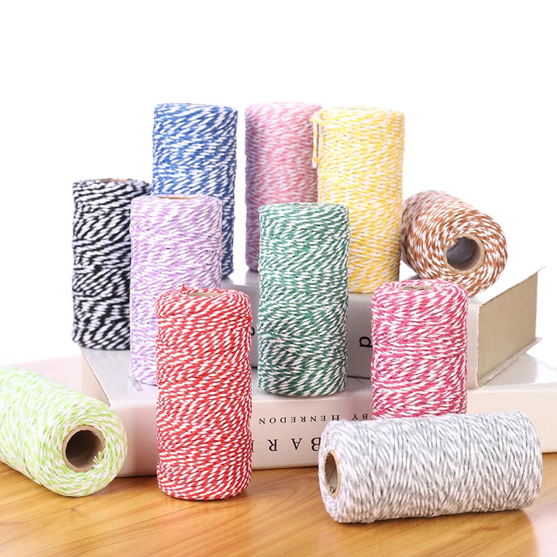 

100m X 1.5mm Cotton Rope Tag Strings Thread Cords Twine Ribbon DIY Handmade Crafts Wedding Birthday Christmas Party Supplies