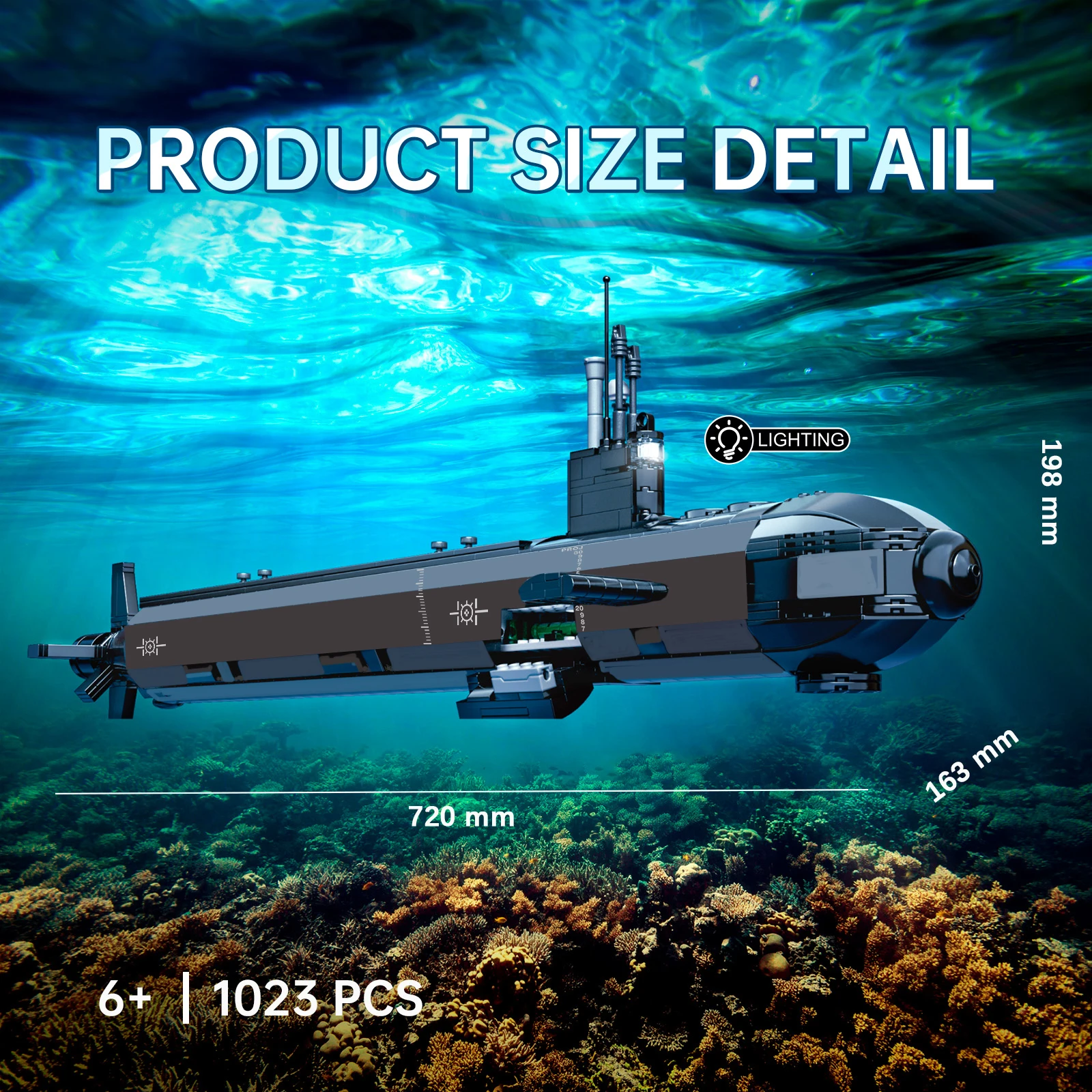 Военный стратегический набор строительных блоков для ядерной подводной лодки