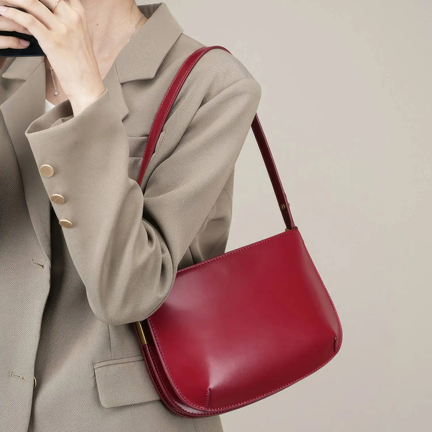 Dreamora Summer 2023 Luxury Women's Genuine Leather Shoulder Bag - High-Quality Fashion Handbag for Women