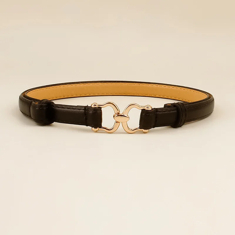 

Ремень из искусственной кожи Женский, тонкий регулируемый пояс с металлической пряжкой, в винтажном стиле, для платьев, пальто