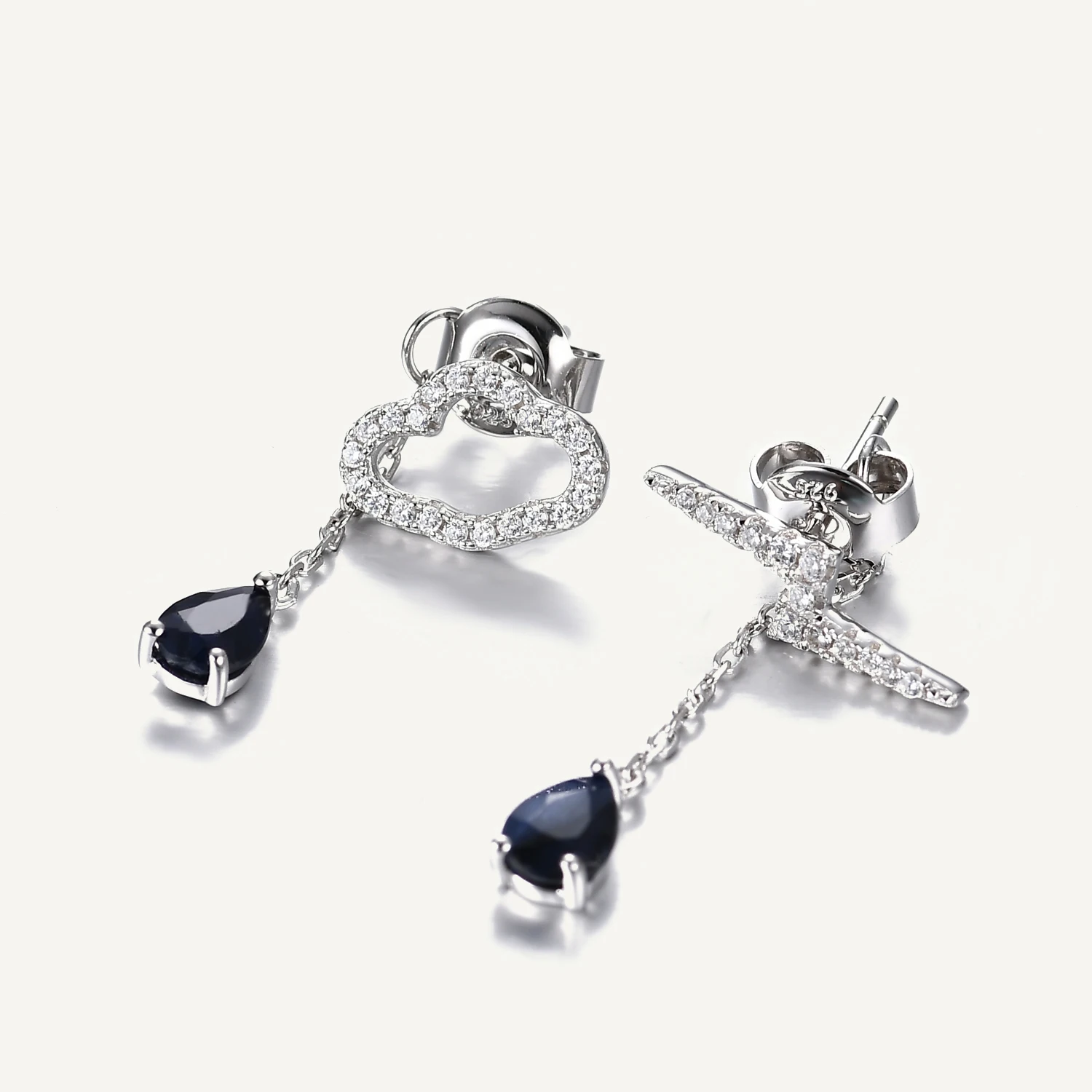 

GEM'S BALLET Women Design Silver Needles Tassels Diffusion Sapphire Earrings Eardrop Exquisite Earrings Dangle Fine Jewelry