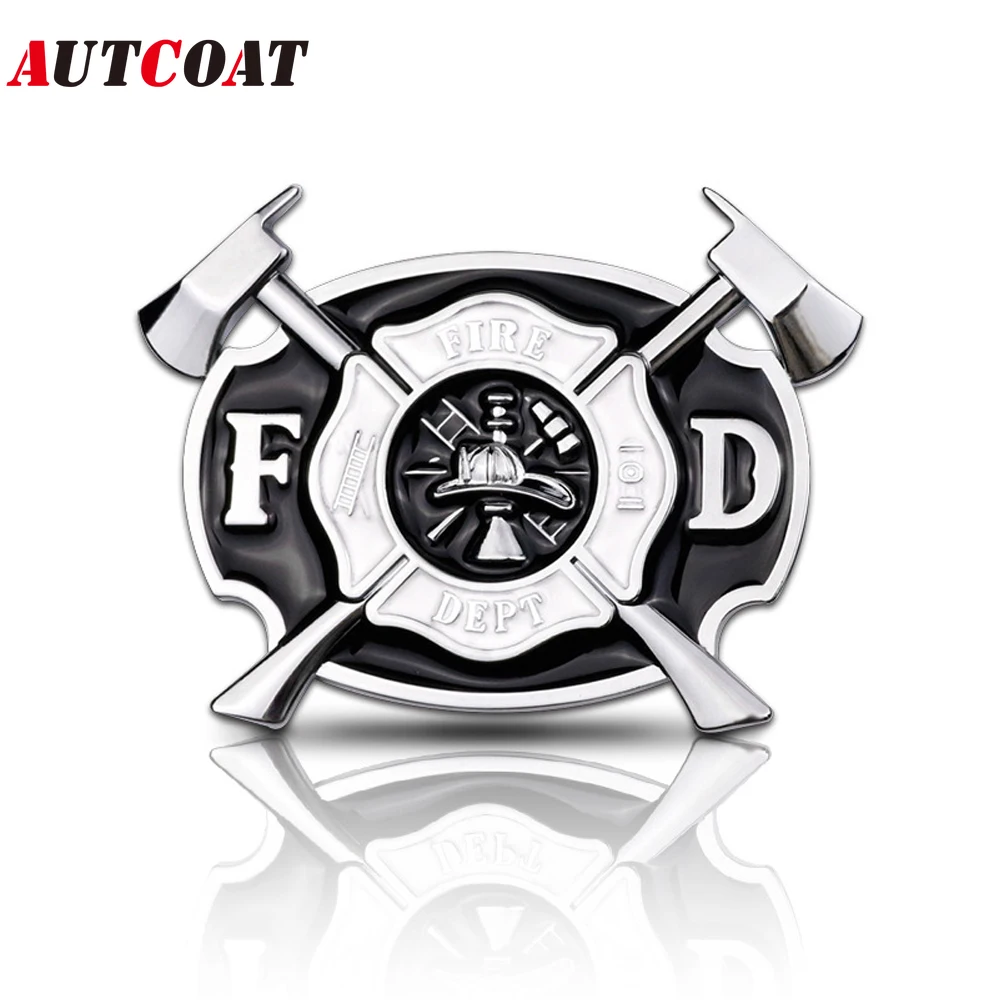 

AUTCOAT FIRE DEPT Fire Department Decals, Firefighter's Honor, Courage, Rescue Sticker, Fireman Zinc alloy for Car, Truck