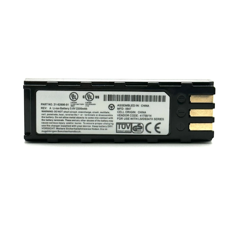 Фото Литий-ионный аккумулятор 3.6V 2200mAh 21-62606-01 для замены в сканерах штрих-кодов Zebra Symbol LS3578, DS3578, LS3478 №3