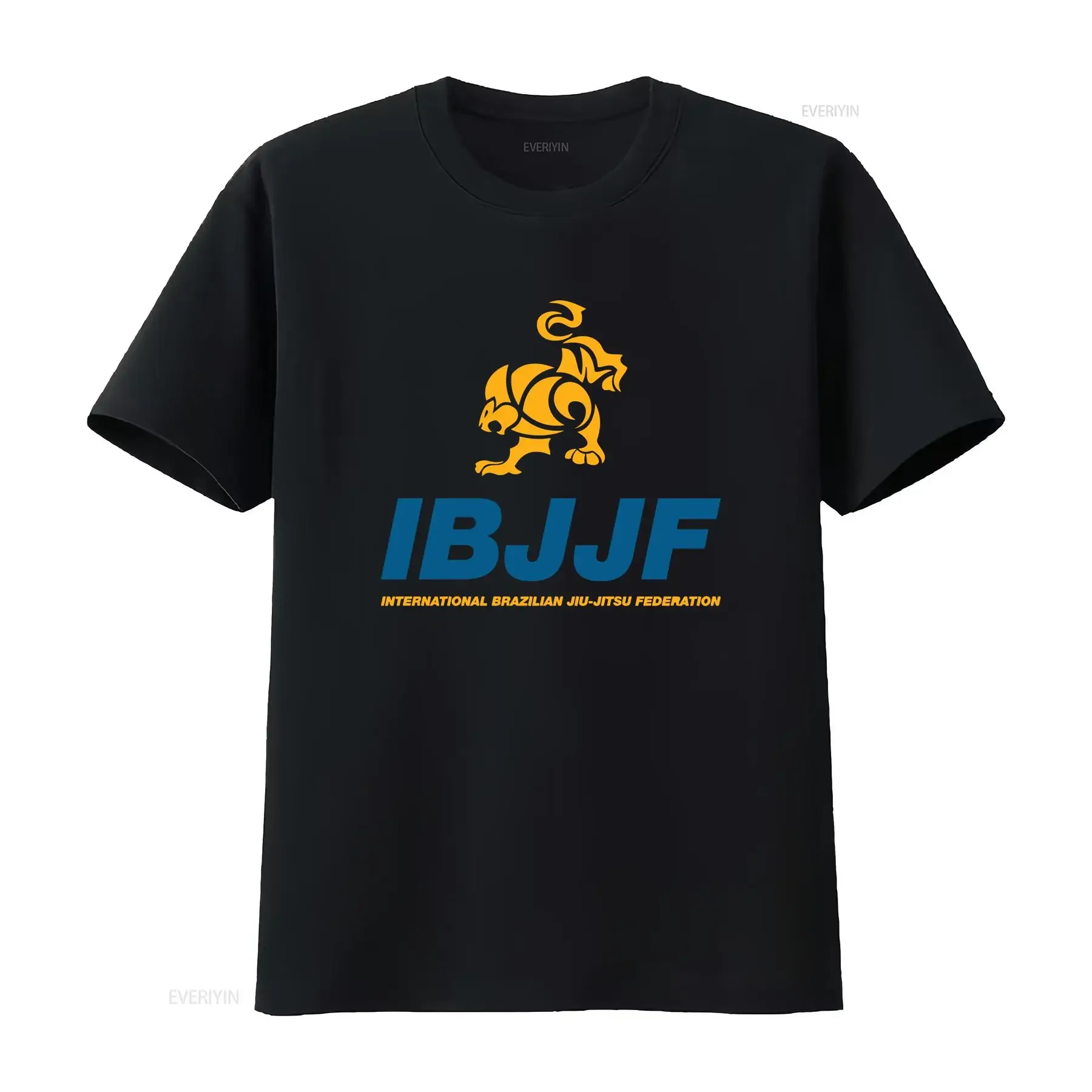 Фото Футболка IBJJF International Brazilian Jiu Jitsu Federation с длинными или короткими рукавами, винтажная, с эффектом потертости, унисекс, универсальная, модная. №1