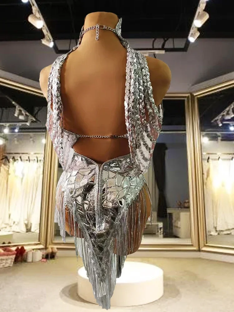 Празднование Dj Bar Rave Show Сценическая певица Женщины Розовое зеркало с перьями