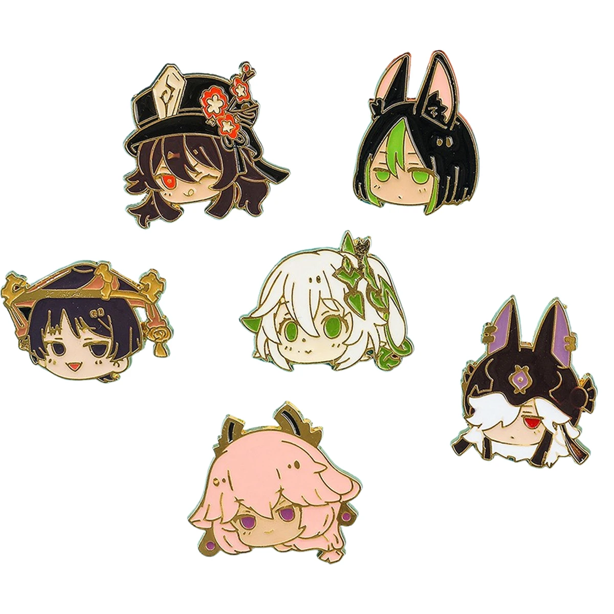 

Genshin Impact Enamelled Brooch Character Head Game Brooches Pin Clothes Backpack Lapel Badges Fashion Jewelry Accessories Gifts