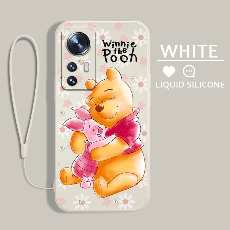 

Disney Winnie Pooh For Xiaomi Mi 13 12T 11i 11X 10S 10 Pro Lite Ultra 5G Liquid Rope Silicone Phone Case