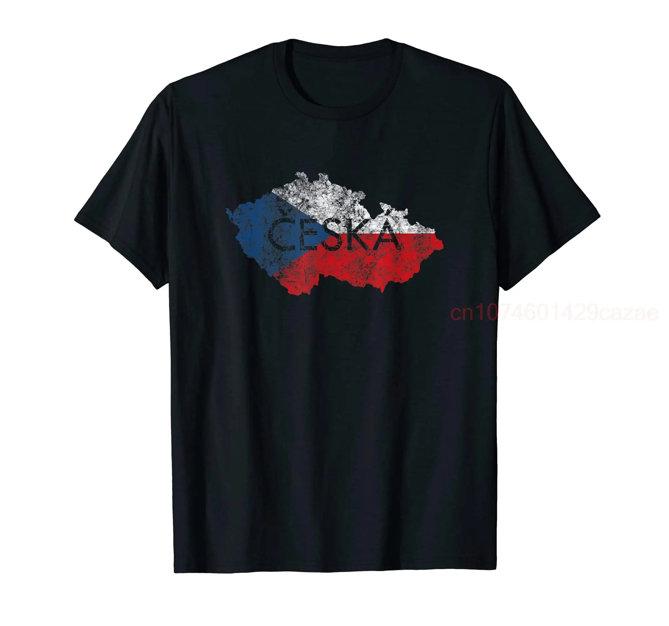 

Vintage Czech Republic Map and Flag Souvenir Distressed Ceska Summer T-Shirt MEN WOMEN Fashion Print T Shirts For Gift