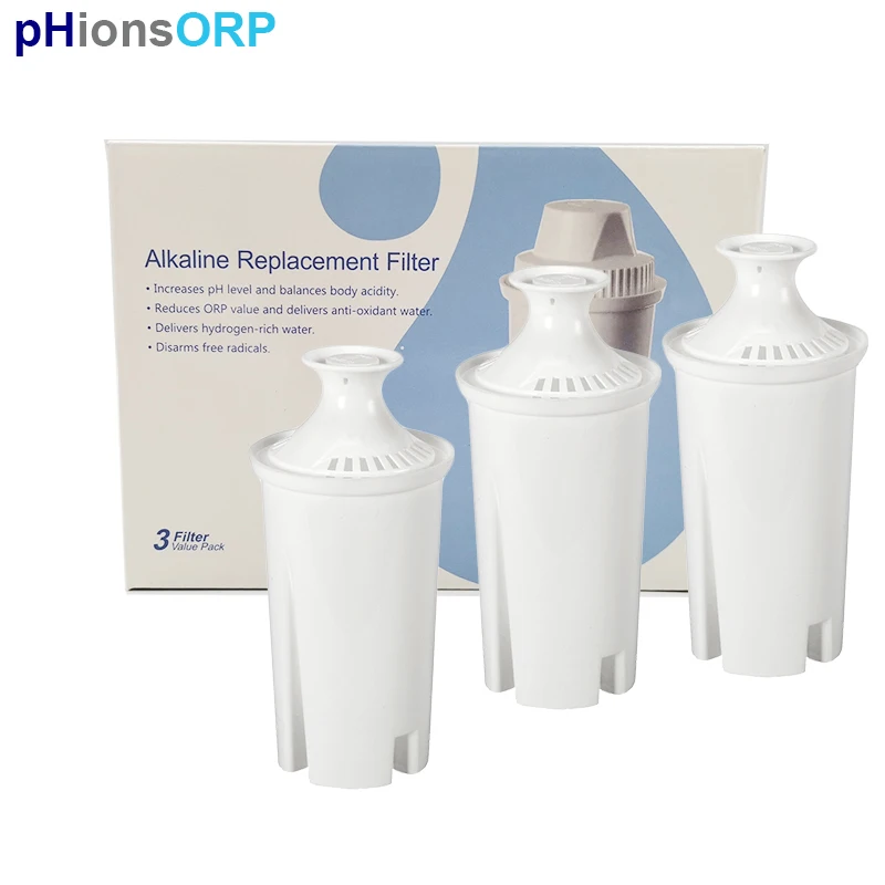 Drop-in Alkaline Replacement Water Filters 3pcs Fits Brita P