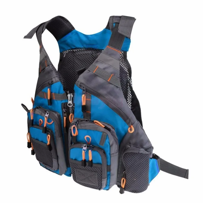 Регулируемый жилет для рыбалки дышащий спасательный с несколькими карманами