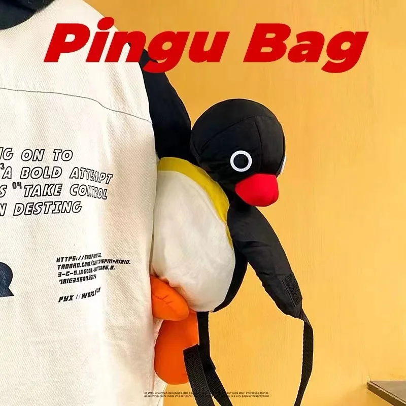 

Japan pingu Penguin family backpack cute cartoon plush doll storage backpack girls