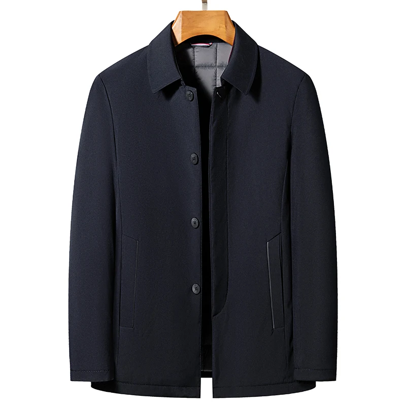 2022 New Cotton Dress for Men Turn Down Collar Warm Autumn/Winter Coat Jackets for Men, M-4XL