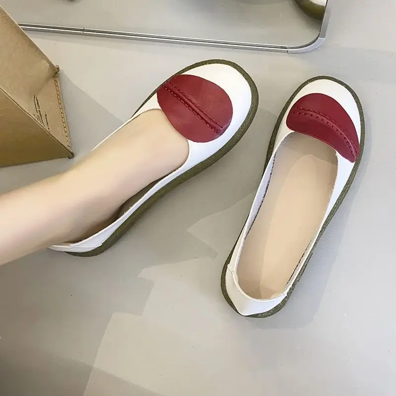 Concise Women's Genuine Leather Flats Summer Cutout Flat Shoes for Women 2023 Designer Leaf Deco Shallow Moccains Female Shoe