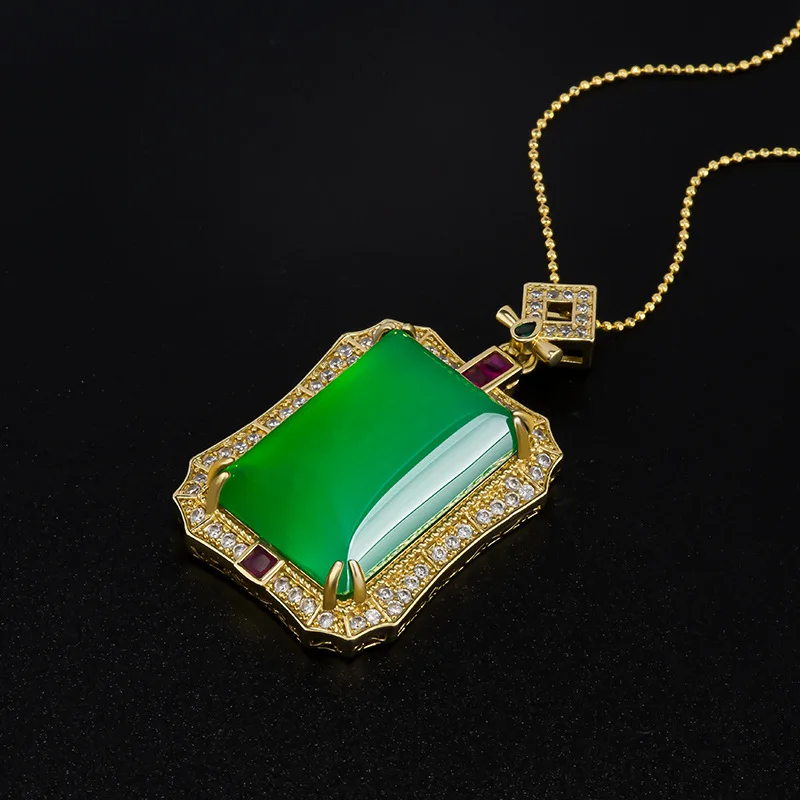 Оригинальные товары натуральный зеленый агат брендовое медное позолоченное