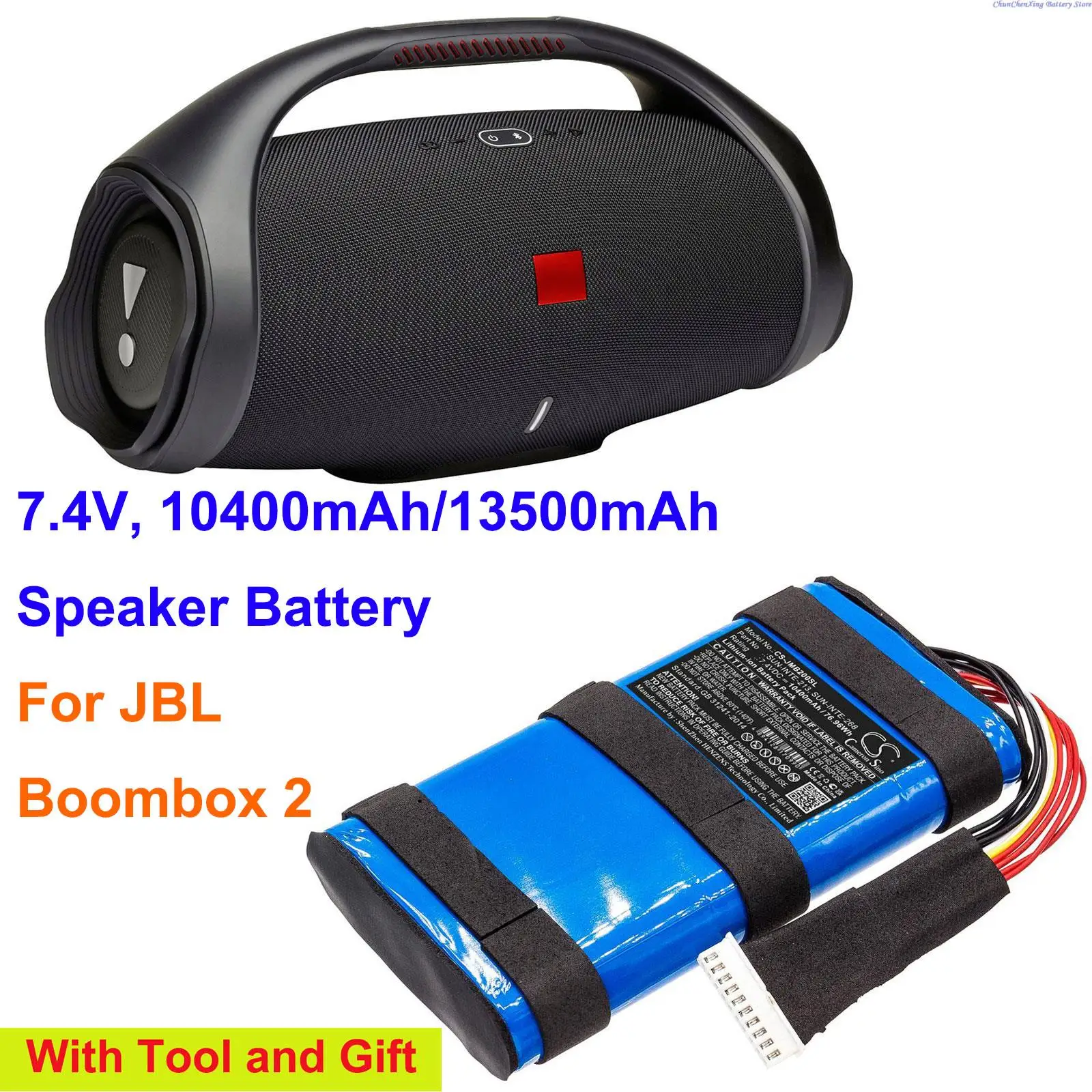 Cameron Sino 10400mAh/13500mAh Speaker Battery SUN-INTE-213, SUN-INTE-268 for JBL Boombox 2