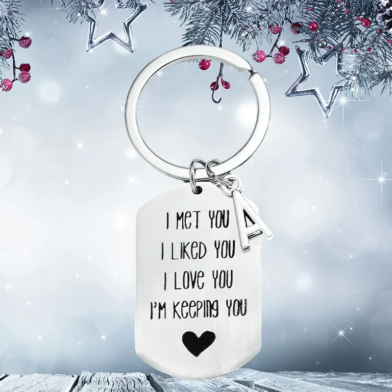 

New Funny I Love You Keychain Pendant Boyfriend Husband Fiance Birthday Anniversary Key Chain I Met Liked Love Keeping You
