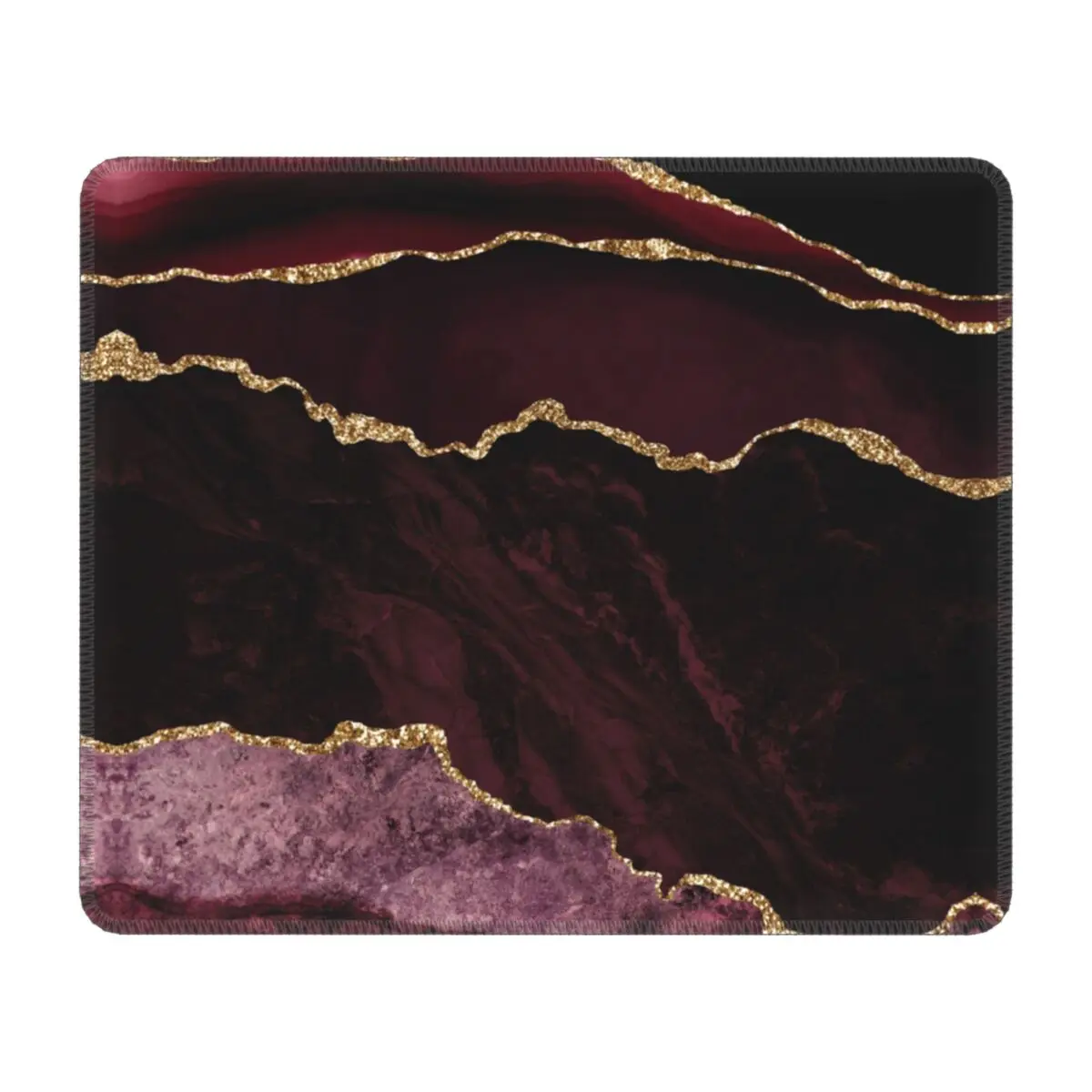 

Marble Geometric Gold Mouse Pad Anti-Slip Rubber Base Gaming Mousepad Accessories Burgundy Agate Texture Office Laptop Mat