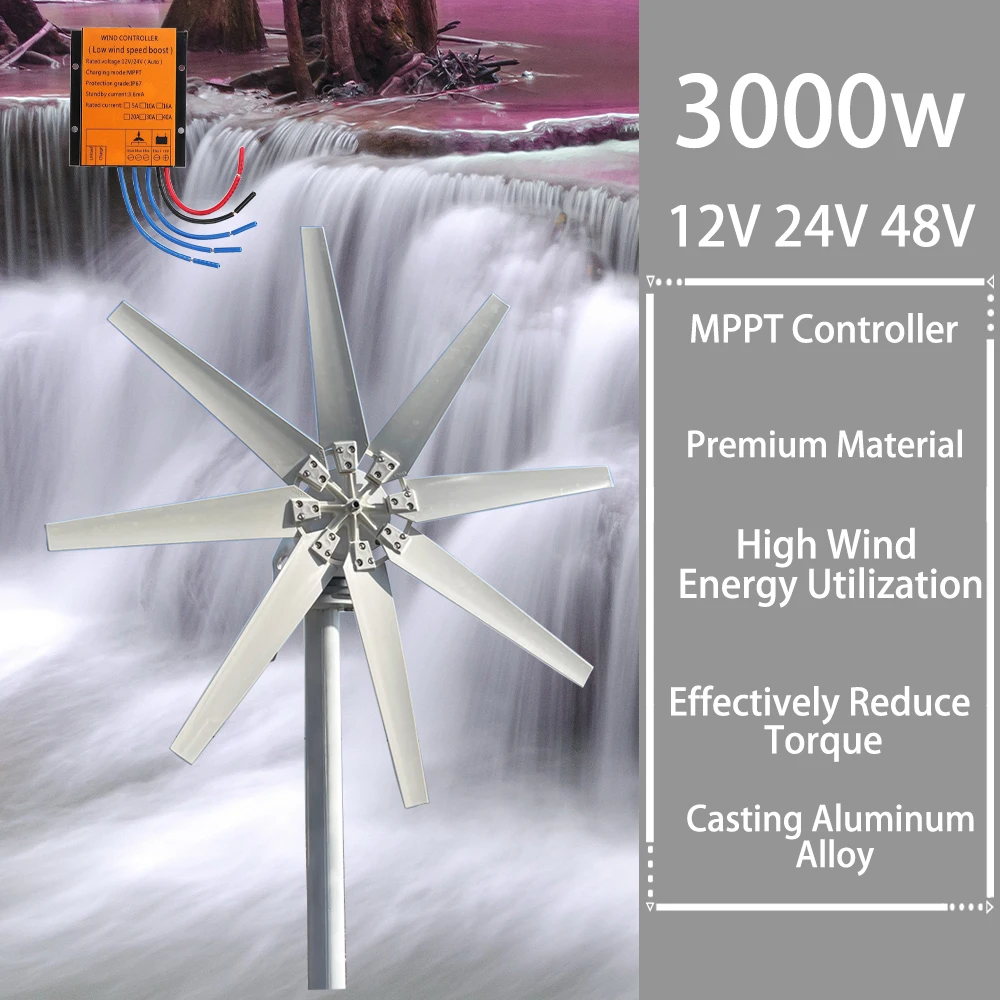 Ветряная турбина 3000 Вт 4000 5000 с MPPT/контроллером заряда ветряная мельница RV яхта
