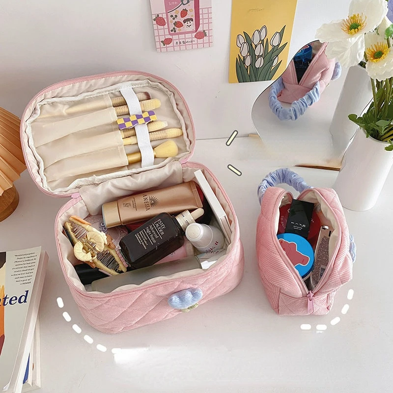 

Симпатичный органайзер для косметики в стиле Ins, женская сумка для макияжа, дорожная Портативная сумка для хранения, органайзер для туалетн...