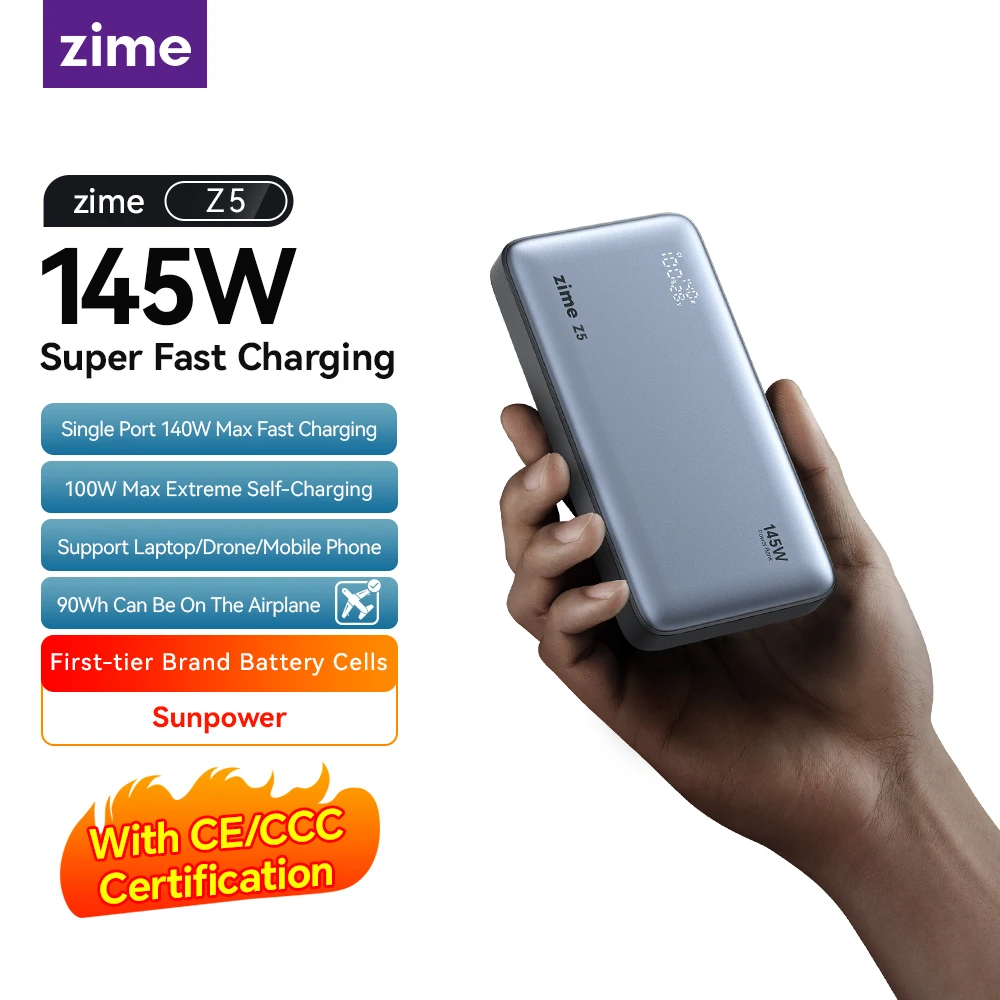 Портативный аккумулятор 2-в-1 Zime z5 145W 25000mAh