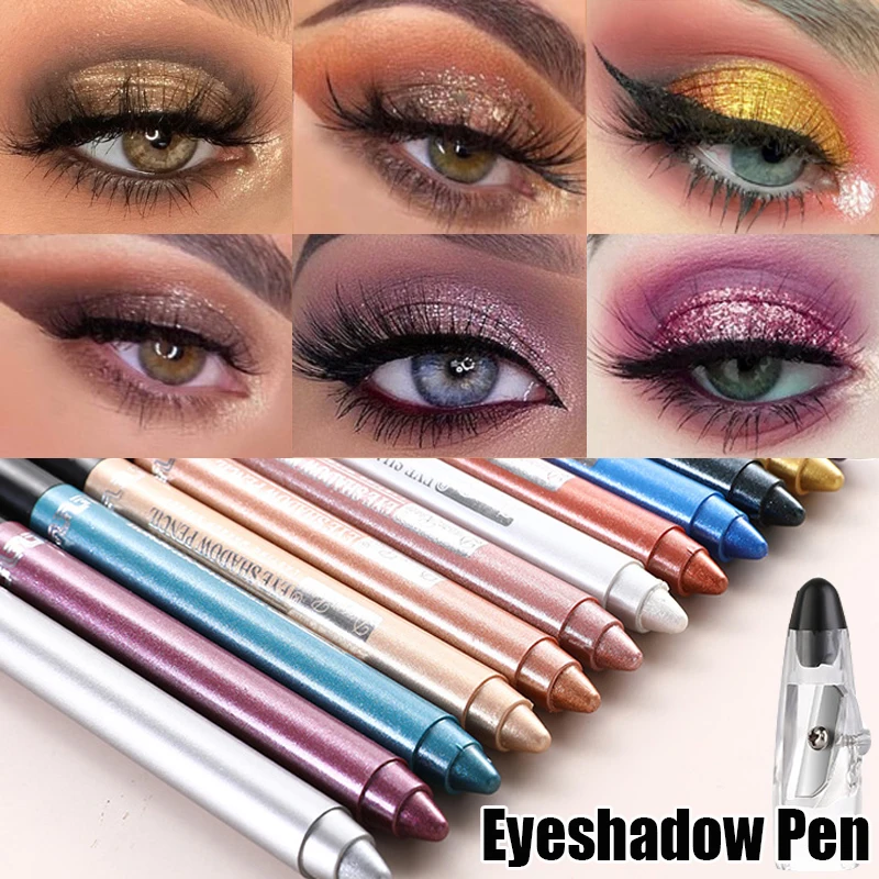 1PC Waterproof Pearlescent Silkworm Eyeshadow Pen Long Lasting Not Blooming Shiny High Gloss Lying Pen Eye Shadow Stick Makeup