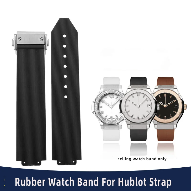 20*13mm  Rubber Watch Band Quartz Fusion Silicone Women Watchband Replace For Hublot Strap Folding Buckle