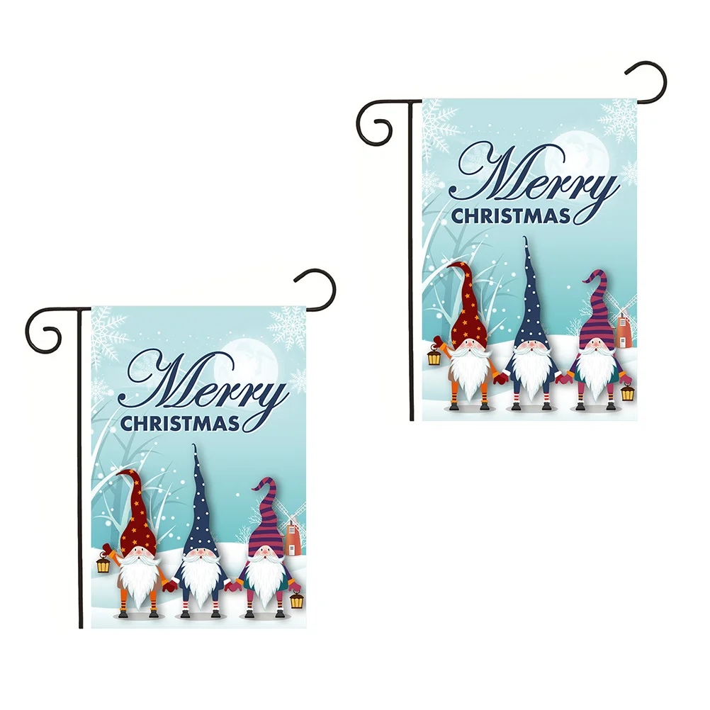 

2pcs Double-sided Christmas Garden Banner Flags Festival Home Signs Banner