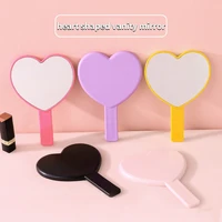 1pcs heart shaped handheld makeup diy mirror hd desktop beauty dressing mirror suitable for outdoor travel portable beauty tools