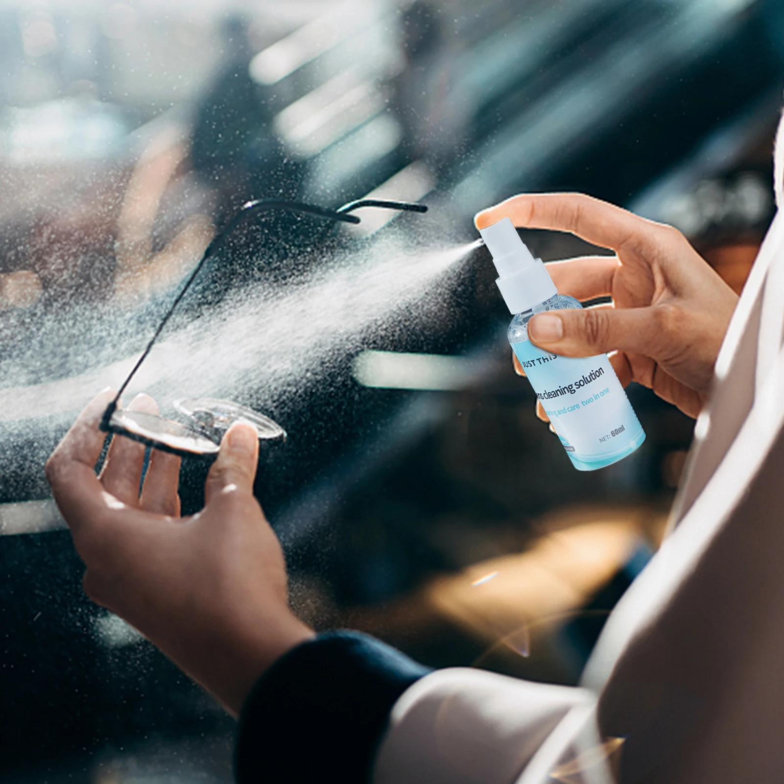 

60ml Glasses Lens Cleaner Spray Agent Mirror Sunglasses Screen Cleaning Phone Computer Googles Portable