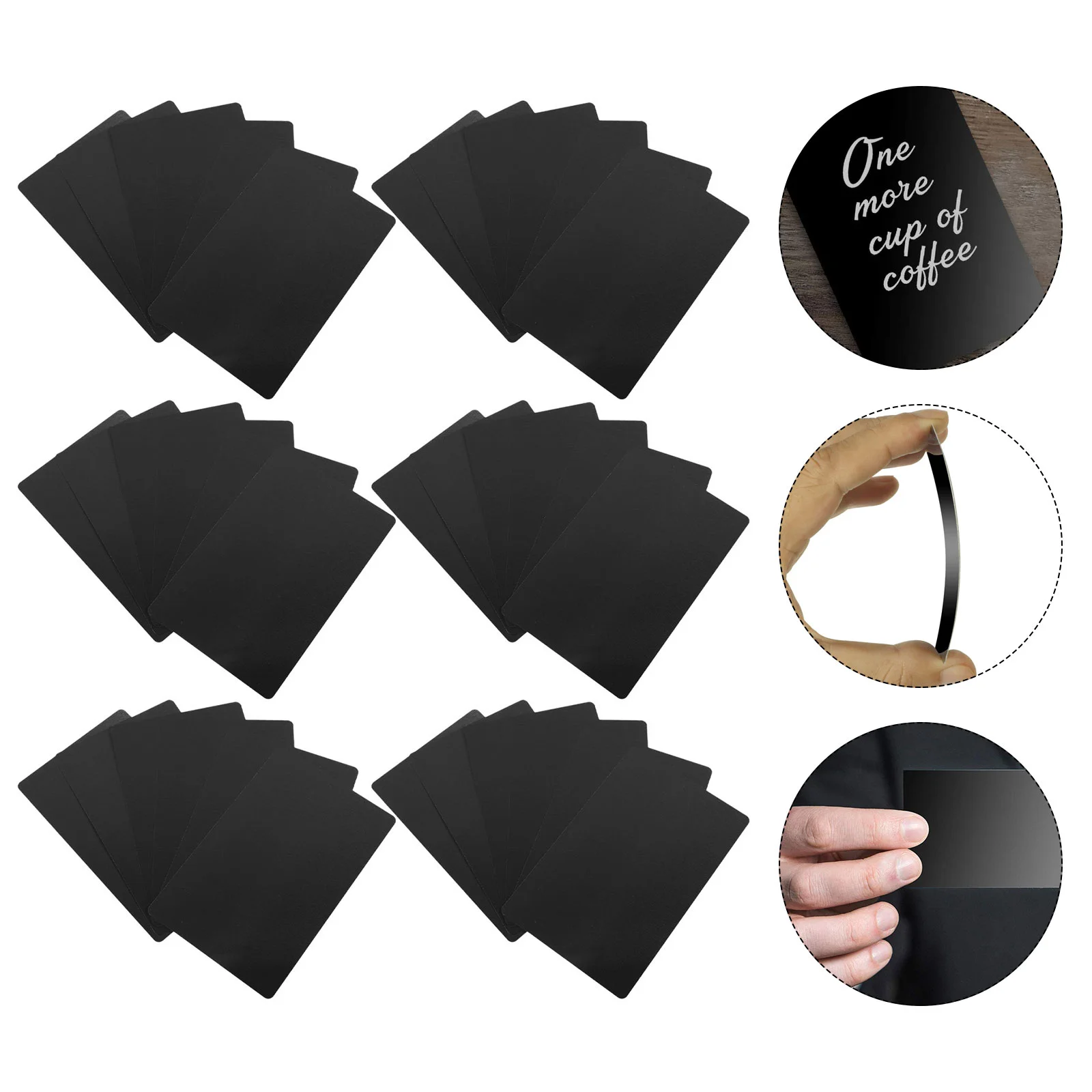 

50 Pcs Blank Aluminum Marking Machine Business Cards Printable Gift Marking Machine Smooth Name ID Engraved Alloy Office Metal