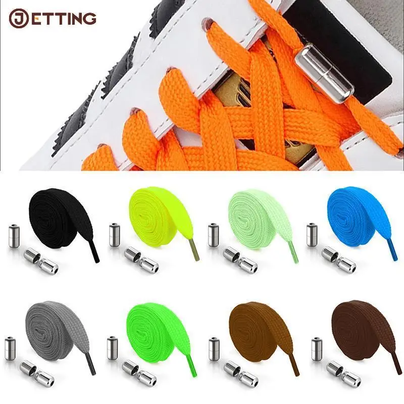 

1Pair Anti-Dropping Elastic No Tie Shoelaces Flat Shoe Laces For Kids and Adult Sneakers Quick Lazy Metal Lock Laces Shoe String