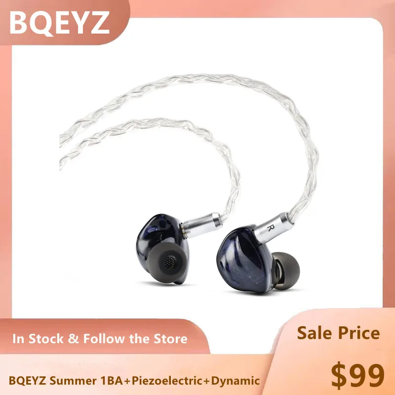 Наушники-вкладыши BQEYZ летние Hi-Fi наушники-вкладыши с монитором 3 гибридных