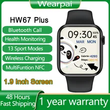 Original HW67 Plus Smartwatch Smart Watch With NFC Bluetooth Call 42mm pk HW12 HW18 HW22 IWO 13 W46 for xiaomi huawei IOS phone