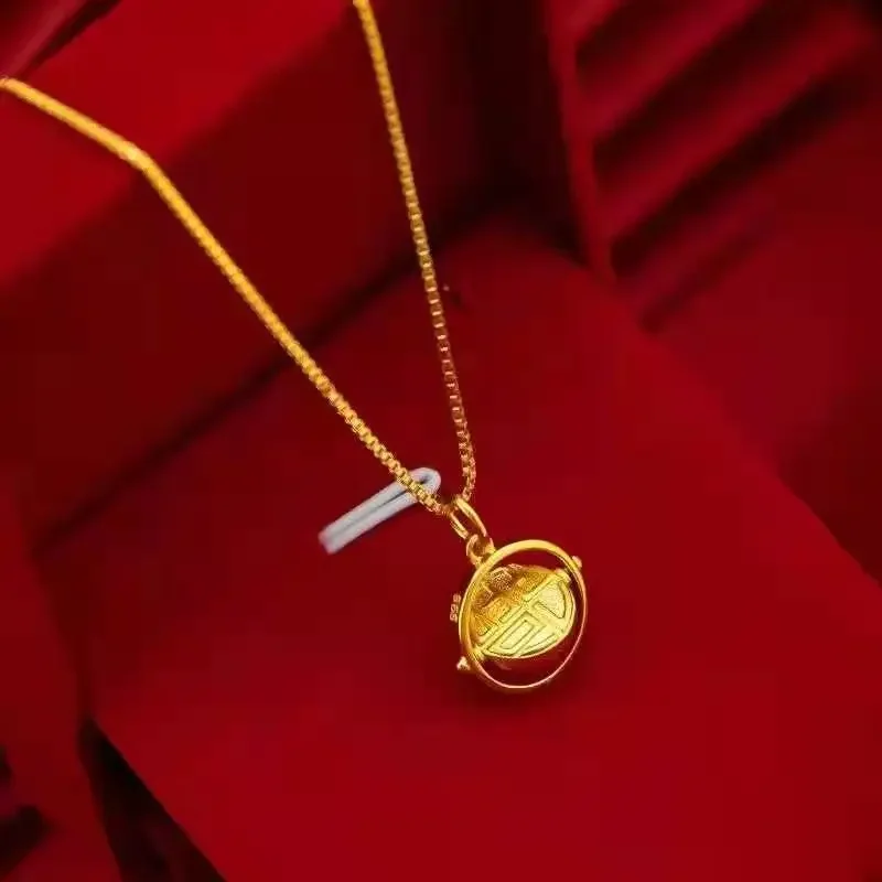 9999 реальное золото 24 к желтое яркое ожерелье браслет праздничный подарок