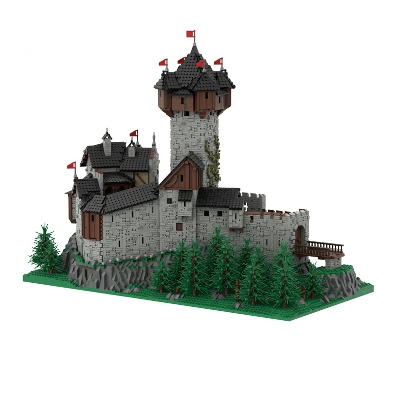 

Retro Medieval Castle Fortress of War Germany Burg Falkenstein In Carinthia Austrian Alps Building Blocks Model Architecture Toy