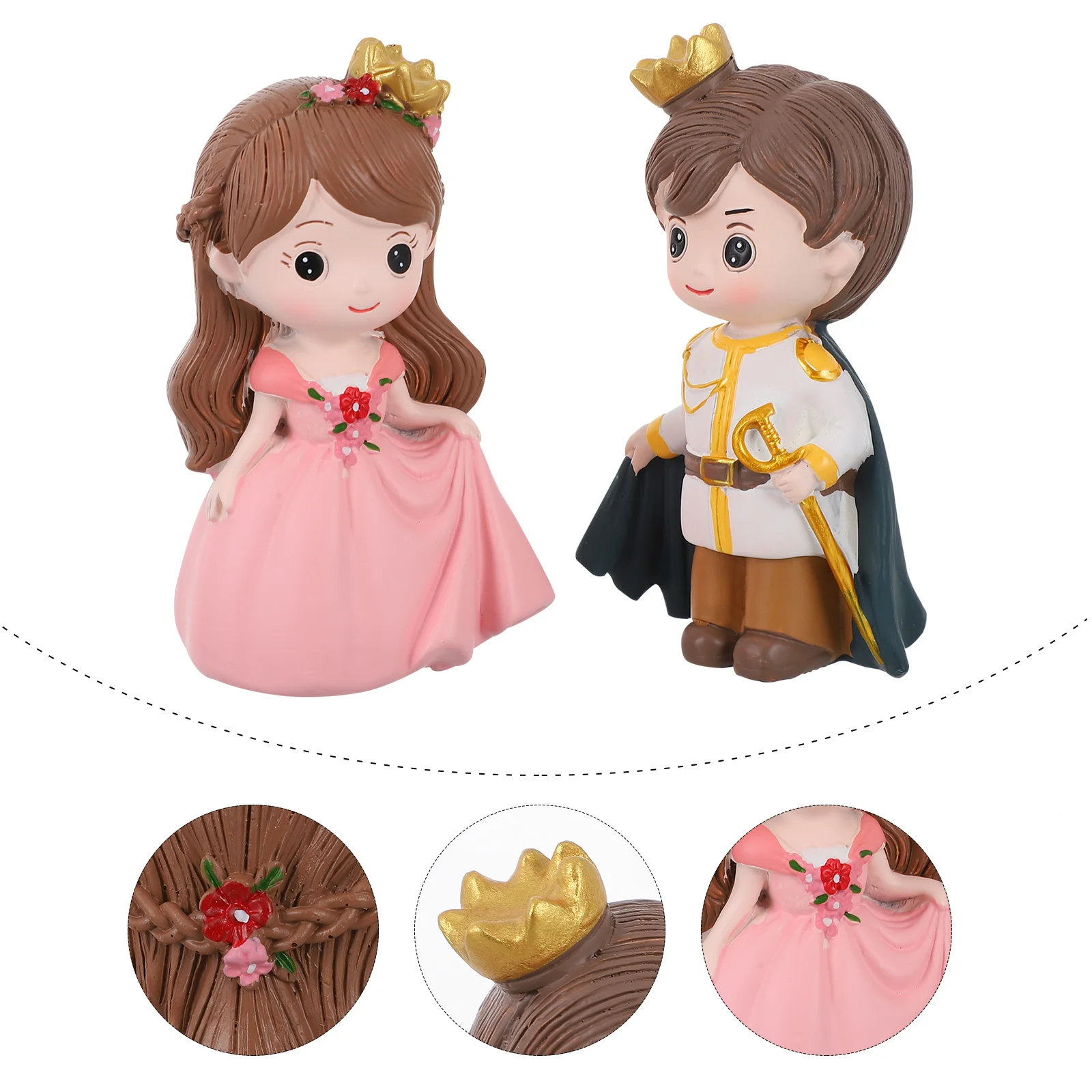 

2pcs Couple Boys Girls Doll Figures Mini Figure Collection Toys Cake Decor