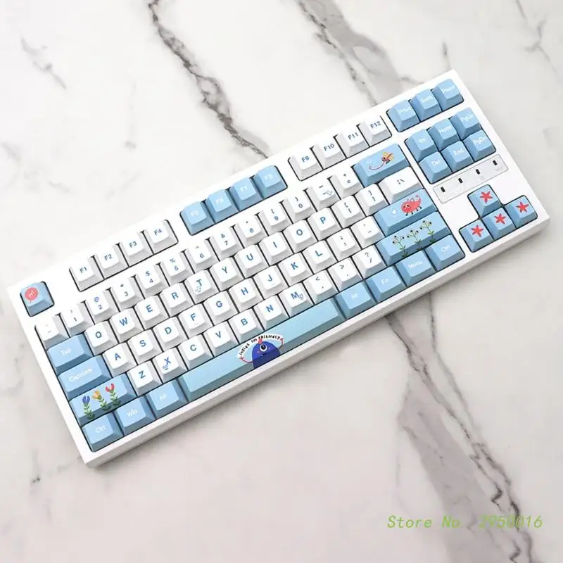 

135 клавиш PBT колпачки клавиш Вишневый профиль краситель SUB персонализированный мультфильм океан тема колпачок клавиши для Cherry MX Переключатель механическая клавиатура