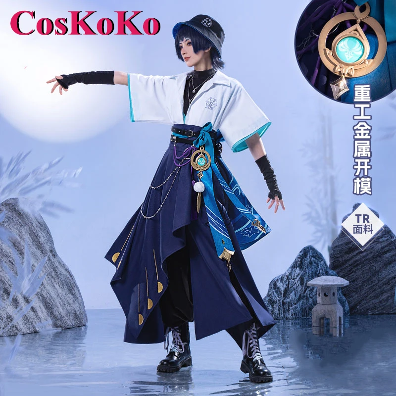

CosKoKo Wanderer/Scaramouche Cosplay Anime Game Genshin Impact Costume Tiansheng Daily Fashion Uniform Party Role Play Clothing