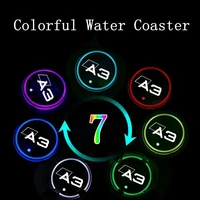 7 color usb led atmosphere light cup luminous coaster holder for audi a3 8p1 8l1 8pa 8v1 8vk 8vf 8va 8vs 8vm 8v7 8ve sportback
