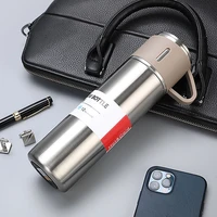 500ml double layer stainless steel bullet thermos set vacuum flask travel water bottle business tea cup gift