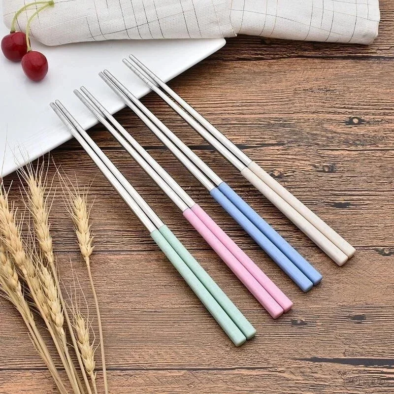 

2023 New 4 Colors Korean Stainless Steel Chopsticks Laser Engraving Patterns Food Sticks Portable Reusable Chopstick Sushi