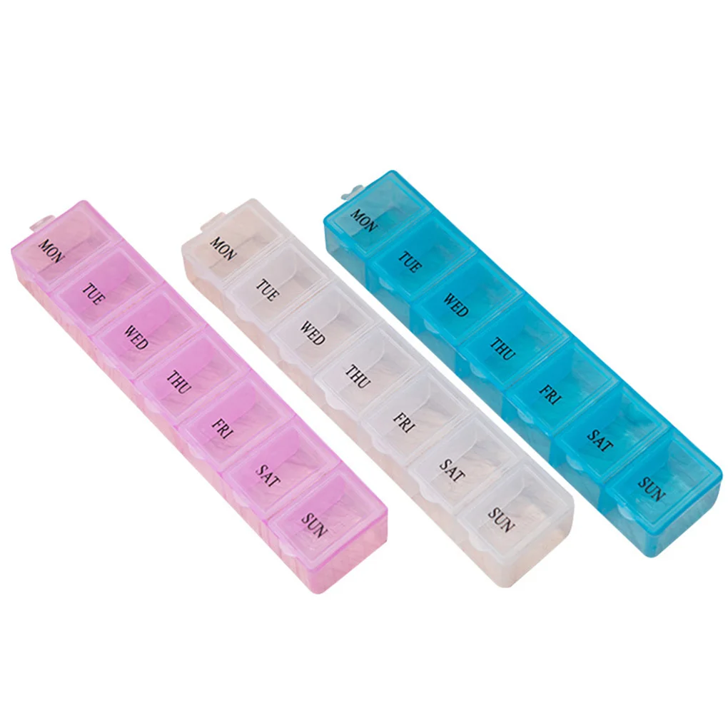 

Weekly pill organizer Weekly pill box Weekly pill case Weekly pill container 7 day pill box pill dispenser Compartments Vitamins
