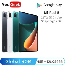 Global ROM Xiaomi Mi Pad 5 128GB / 256GB Snapdragon 860 Tablets 5 11'' 2.5K Screen Tablet 8720mAh Battery CN Version