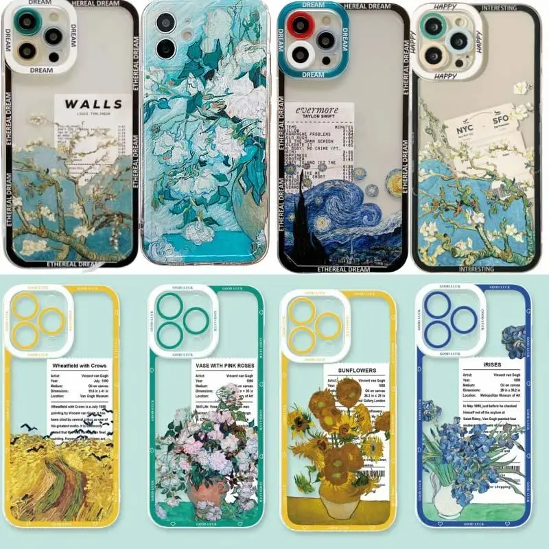 Чехол для телефона с рисунком Ван Гога картина маслом Xiaomi Redmi Note 13 Pro 5G 12 4G 8 11 Plus 12S
