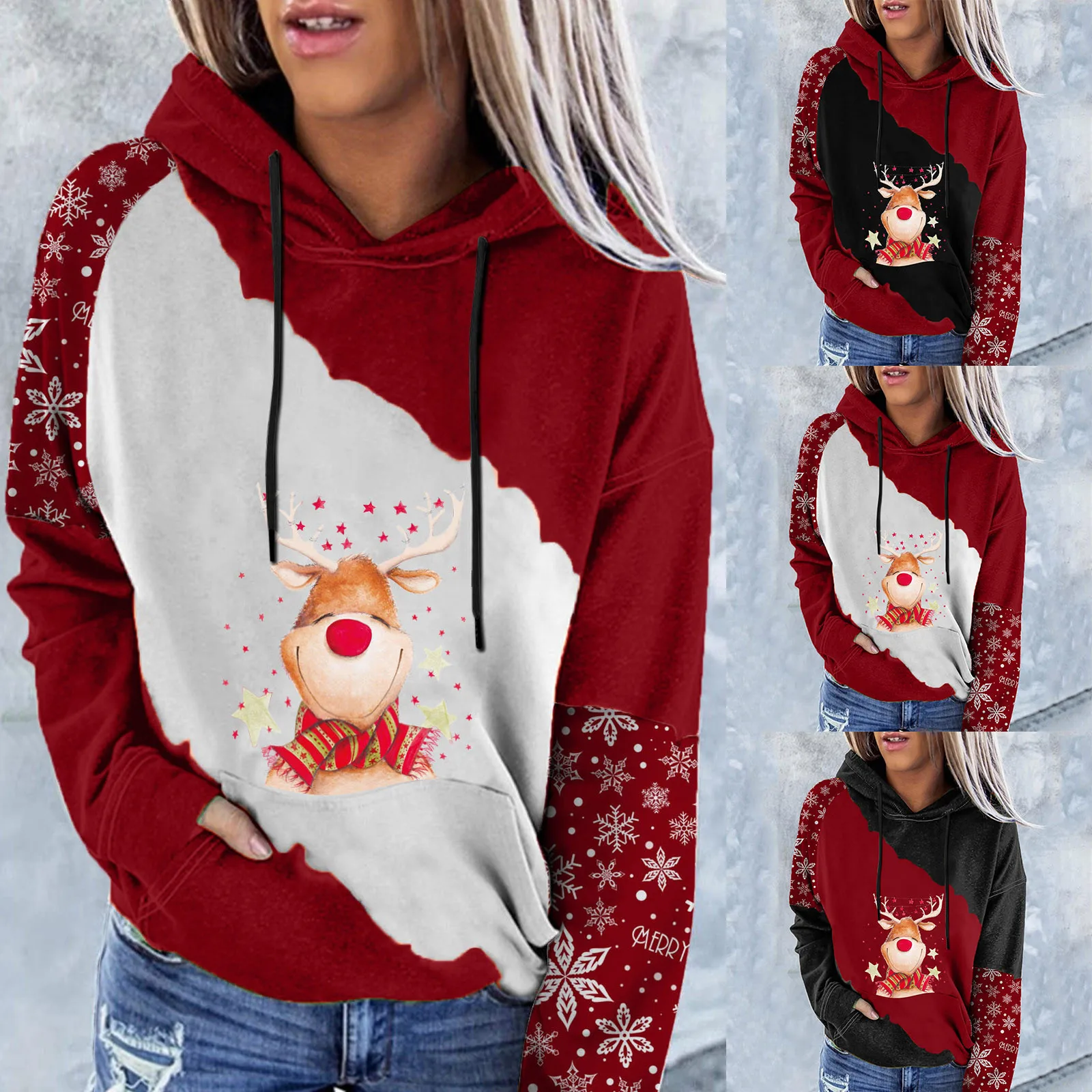 

Женский свитшот с капюшоном и длинным рукавом